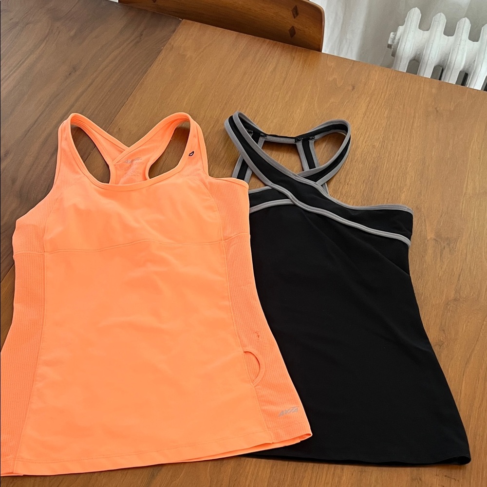 Avita Women's Bright Orange and Black Tank Tops